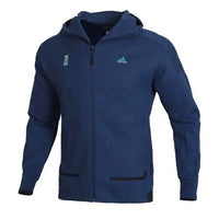 Men's adidas Sports Shoulder Drop Hooded Jacket Indigo FM9340