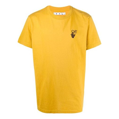 Off-White Logo Applique Short-sleeve Tee Men's Yellow OMAA027F20FAB0071660