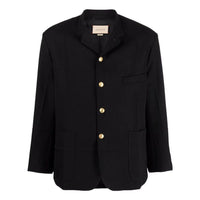 Gucci Woolen Single-Breasted Blazer 'Black' 683286-ZAHIE-1000
