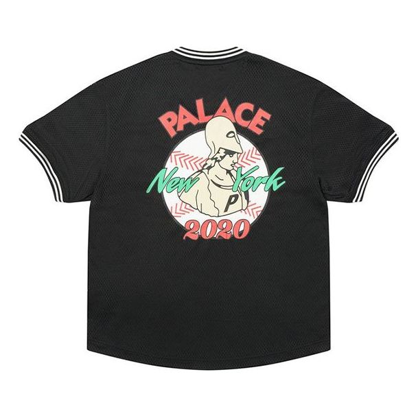 PALACE Casual Cozy V neck Short Sleeve Unisex Black P19ES129