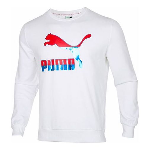 PUMA Casual Sports Round Neck Pullover White 599296-02