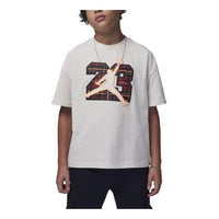 (GS) Air Jordan Plaid Back 23 T-Shirt 'White' 95C822-W39