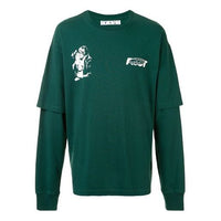 Off-White Logo Printing Long Sleeves Green OMAB022E20JER0025701
