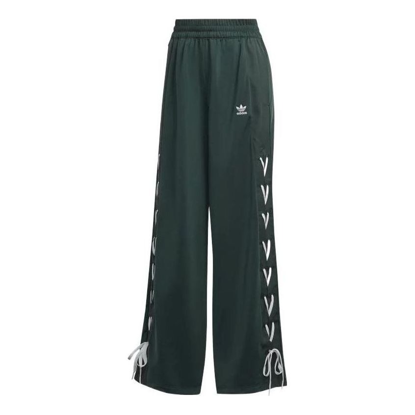 (WMNS) adidas Always Original Laced Wide Leg Pants Asia Sizing 'Green White' HK5086