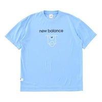 New Balance Mesh Coat Graphic Short Sleeve T-shirt Asia Sizing 'Light Blue' AMT35064-BLZ