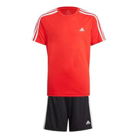 (GS) adidas Designed To Move T-Shirt And Shorts Asia Sizing 'Red Black' GN1493