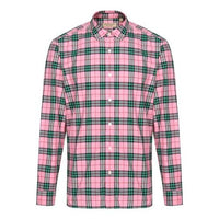 Men's Burberry Plaid Button Long Sleeves Shirt Pink 40712281