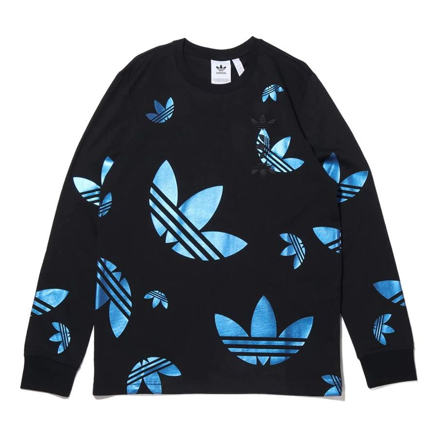 adidas originals Zeno LS Tee Logo Full Print Long Sleeves Black FS7340