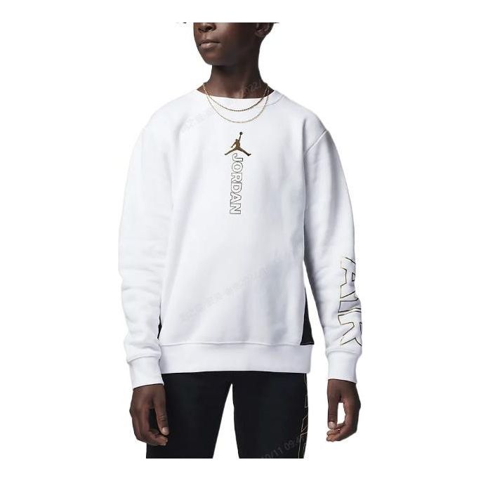 (GS) Air Jordan Air Holiday Shine Crewneck Sweater 'White' FB9470-100
