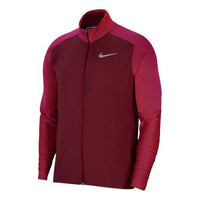 Nike Stripe Splicing Pattern Zipper Stand Collar Sports Jacket Red CU5398-638