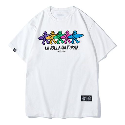 PJs Vigor Pattern Printing Short Sleeve Unisex White 20SSTS1025-P