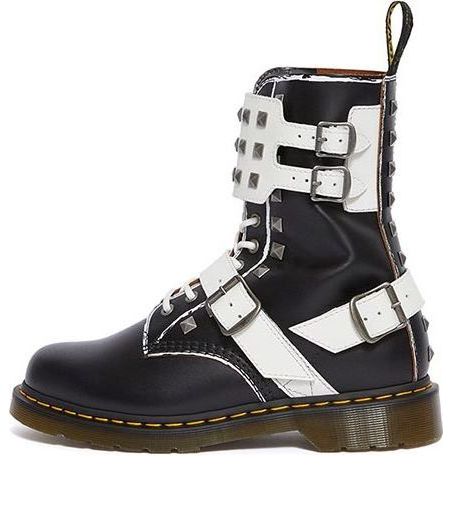 Dr. Martens Punk 10 Boots Black/White 25171009
