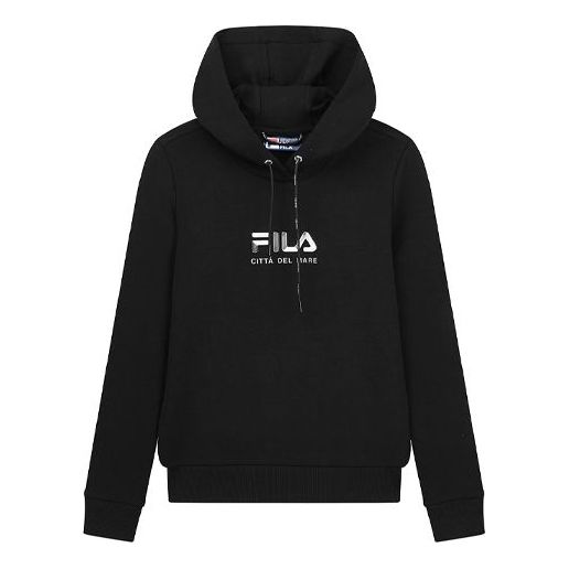 (WMNS) FILA logo Sports Hoodie Black F11W018222F-BK