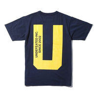 Men's UNDEFEATED x CHAMPION Crossover Version Back Large Logo Short Sleeve Navy Blue C8-P370-NAVY