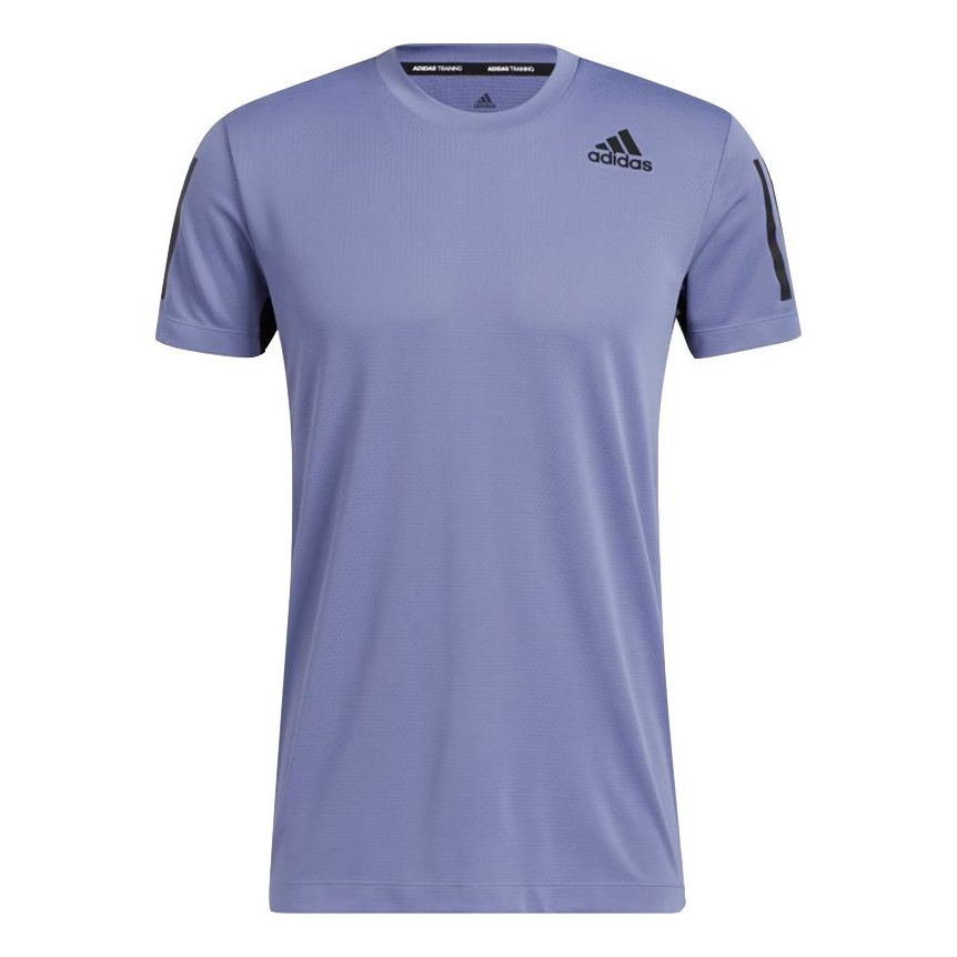 Men's adidas Heat.Rdy Training Sports Running Quick Dry Short Sleeve Light Purple T-Shirt GU0680