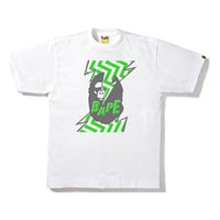 BAPE LIGHTNING APE HEAD TEE 'White Green' BAPE-SS18-112