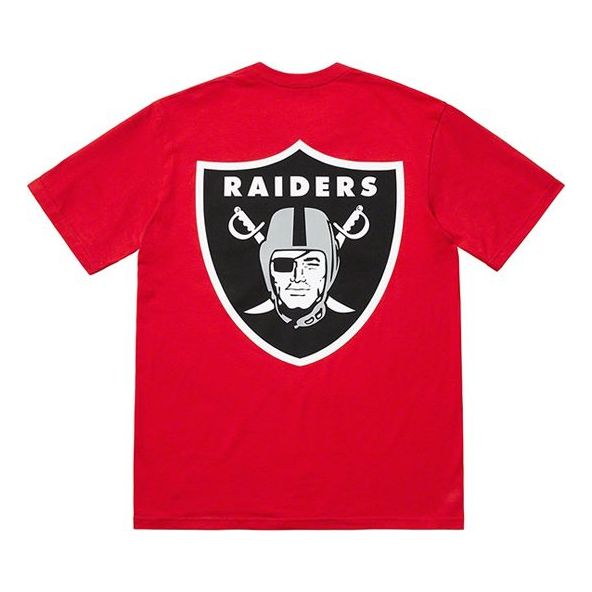 Supreme SS19 x NFL Raiders 47 Pocket Tee Crossover Short Sleeve Unisex Red SUP-SS19-10307