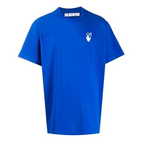 Off-White Double Arrow Applique Tee Men's Blue OMAA038F20FAB0084501