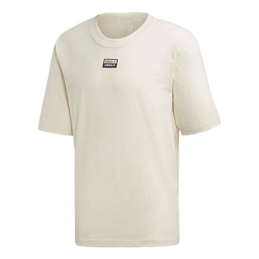adidas originals Vocal F Tee Casual Sports Round Neck Short Sleeve Cream Yellow ED7121