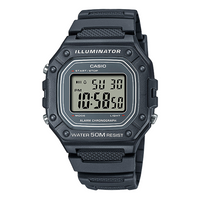 Men's CASIO Sports f Waterproof 43.2mm Resin Strap Watch Mens Black Digital W-218H-8AV