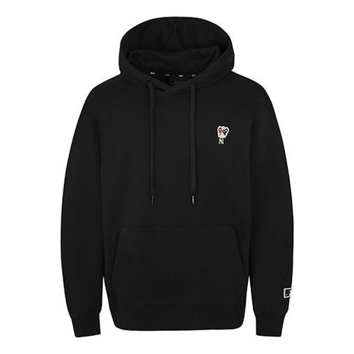 MLB Cartoon Series hooded Loose Small Label Embroidered Long Sleeves Unisex Black 31HDC1011-50L