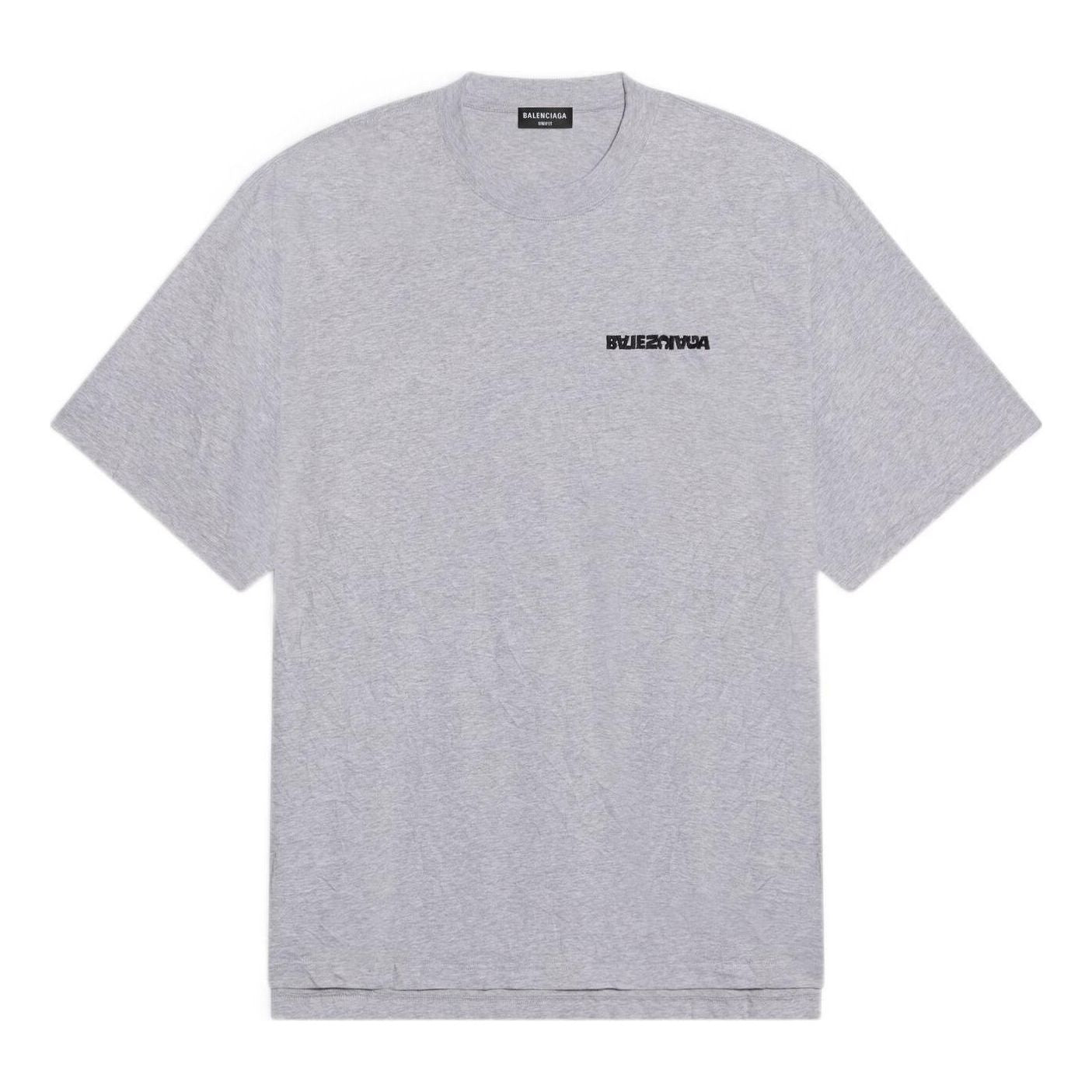 Balenciaga Turn Slit T-Shirt 'Grey Black' 675016TLVB31167