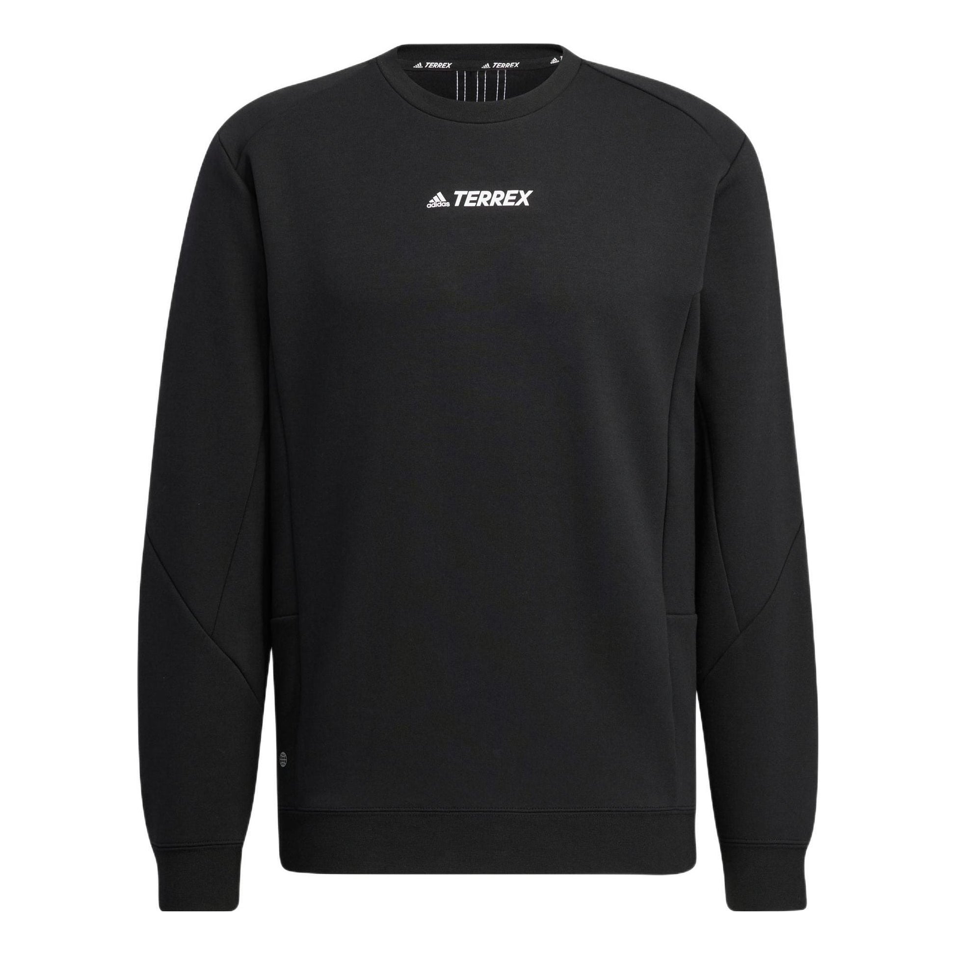 adidas Tx Logo Crew Sw Chest Alphabet Printing Round Neck Long Sleeves Black HN2033