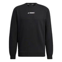 adidas Tx Logo Crew Sw Chest Alphabet Printing Round Neck Long Sleeves Black HN2033