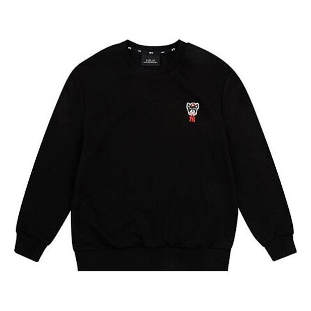 MLB Cartoon Series Long Sleeves Loose Puppy Embroidered Athleisure Casual Sports Round Neck Unisex Black 31MTC1941-50L