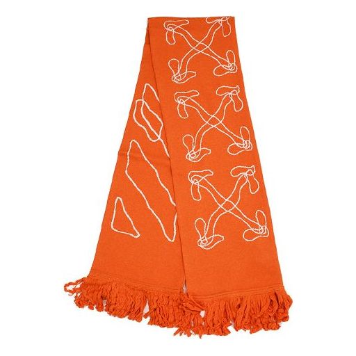 Off-White Abstract Arrow Orange Scarf OMMA001F194070111901