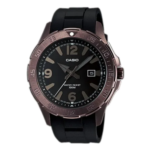 Men's CASIO Quartz Movement Stainless Steel Case Black Dial 100 Meter Waterproof Watch Analog Mens MTD-1073-1A1V