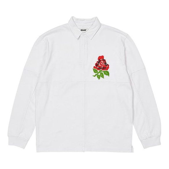 PALACE Splicing Lapel Flower Long Sleeves White Shirt P20ES022