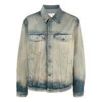 Men's Off-White FW22 Distress Denim Version Gray Jacket OMYE077F22DEN0044800