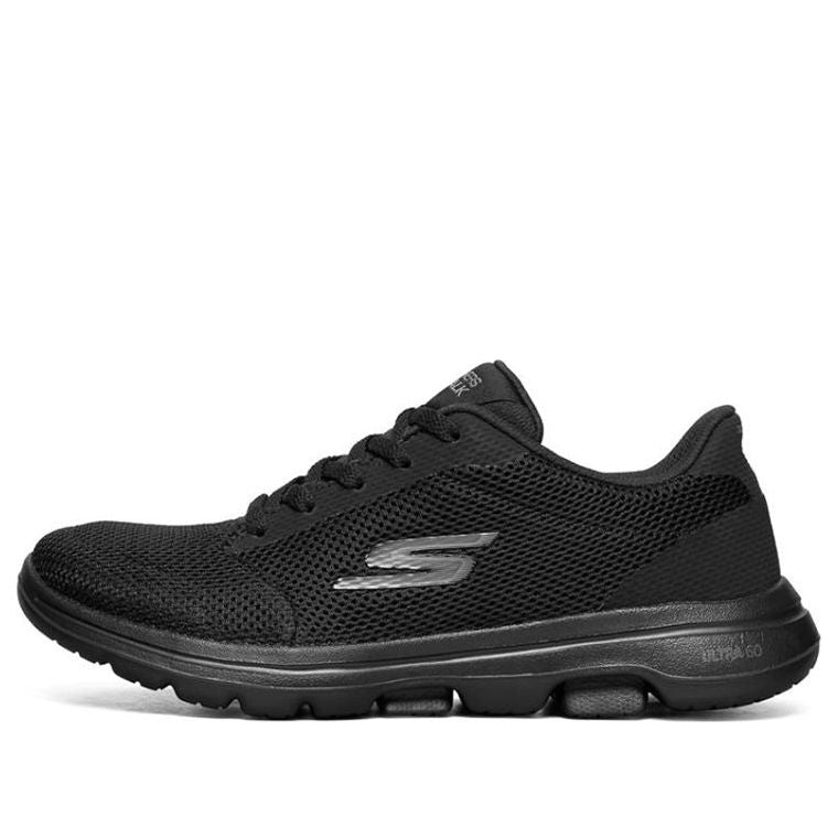 (WMNS) Skechers Go Walk 5 Leather Shoes Black 15902-BBK