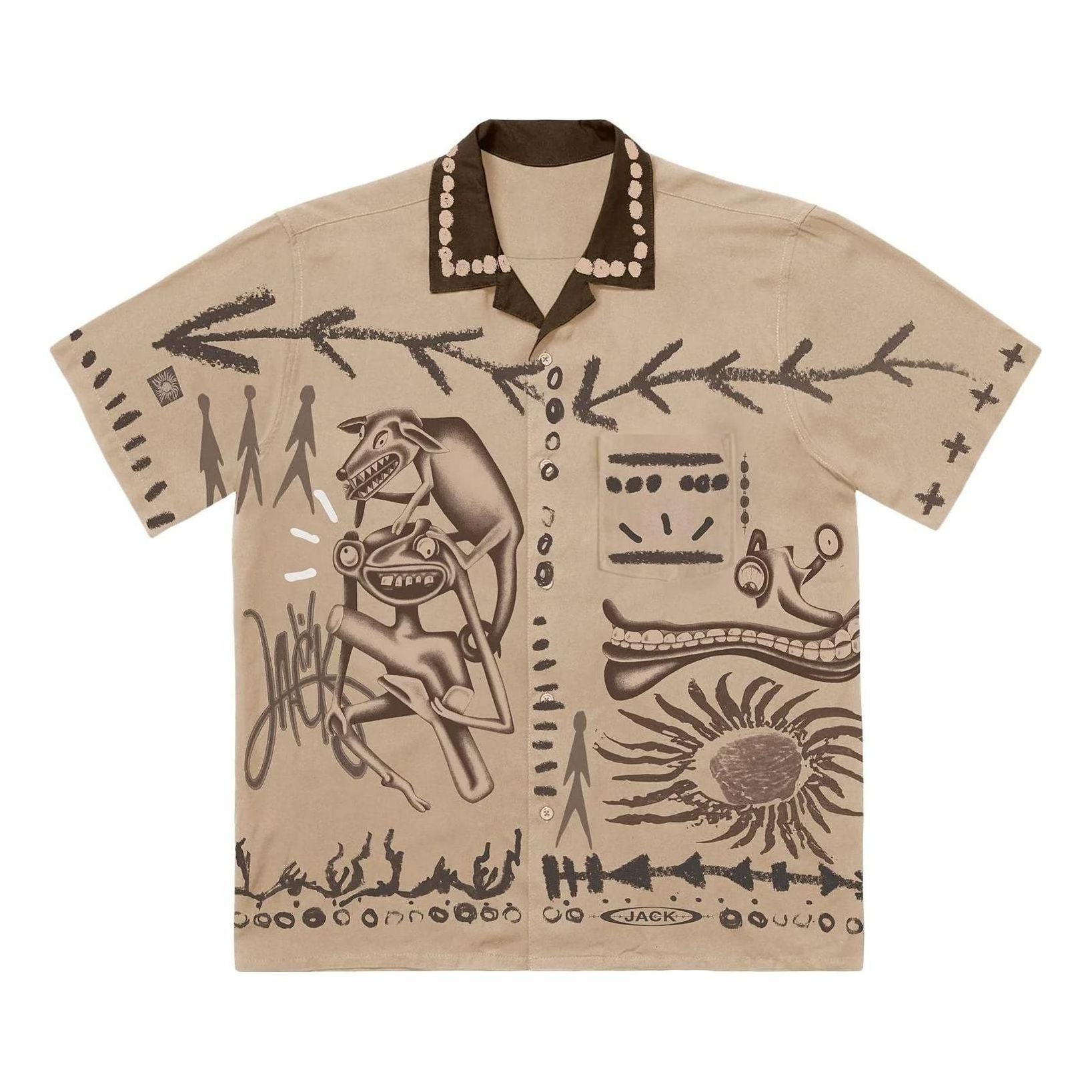 Travis Scott Cactus Jack FW22 Painter's Button Up Shirt 'Tan' CJFN-SS82