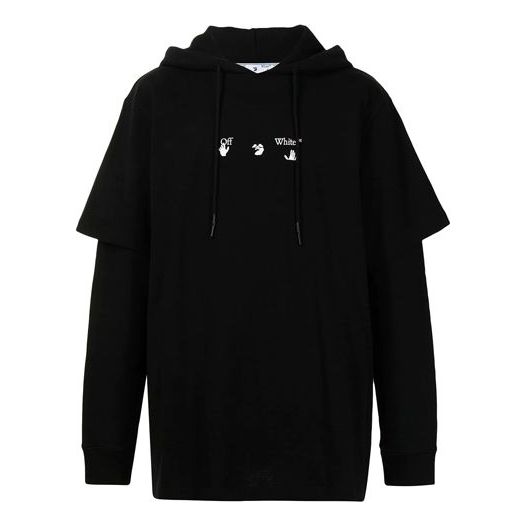 Off-White FW21 Marker Arrows Long Sleeves Pullover Loose Fit Black OMBB051S21FLE0011045
