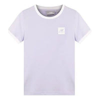 (WMNS) New Balance Solid Color Logo Round Neck Short Sleeve Purple NCNEA2E012-DV