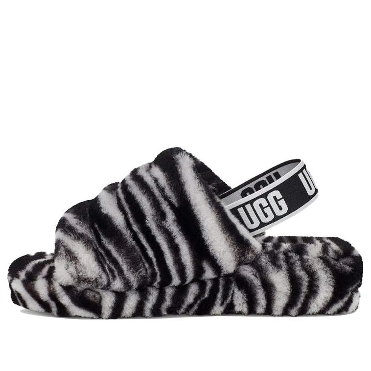 (WMNS) UGG Fluff Yeah Zebra Slide Slipper Color 'Black White' 1112248-BWHT