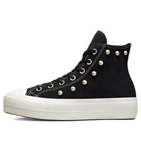(WMNS) Converse Chuck Taylor All Star Lift Platform Suede Studs High Top 'Black' A04271C
