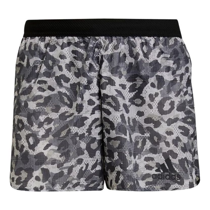 Men's adidas Leopard Print Casual Sports Shorts Black H22709