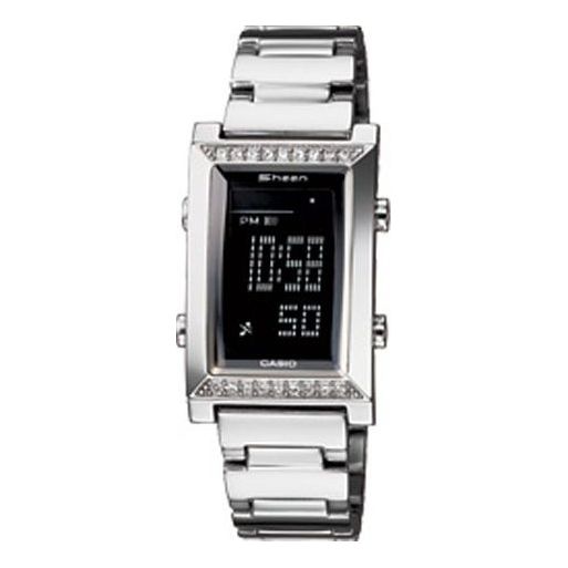 CASIO Waterproof SHEEN Stainless Steel Strap Black Digital SHN-1008D-1A