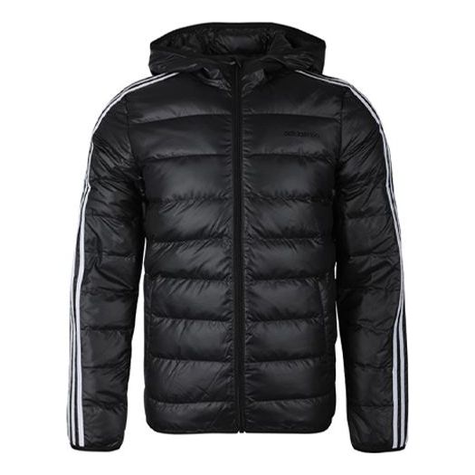 adidas neo protection against cold Stay Warm Sports hooded down Jacket Black FK9923