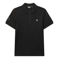 FILA Half Zipper Casual Sports Short Sleeve Polo Shirt Black F11M028131F-BK