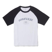 (WMNS) Converse Logo Baseball T-Shirt Asia Sizing 'White Black' 10026176-A01