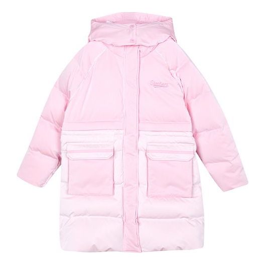 (GS) Skechers Casual Hooded Down Jacket 'Pink White' L423G069-00P2
