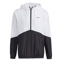 adidas neo M Freye Wb 1 Colorblock Splicing hooded track Jacket White GP5641
