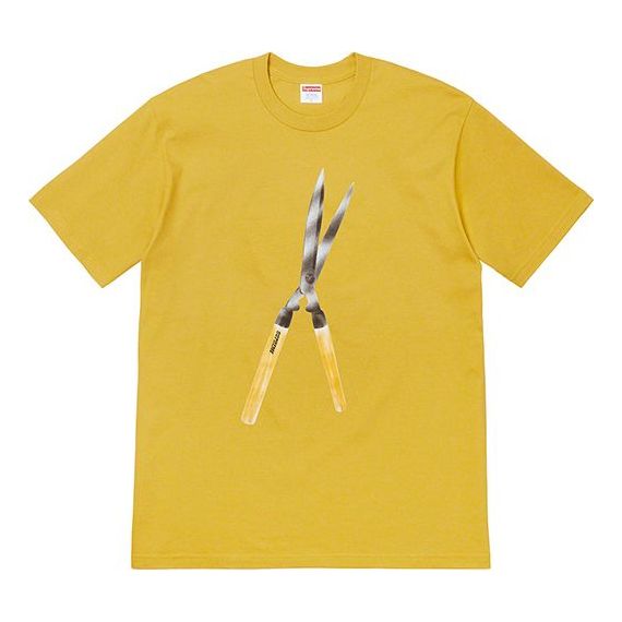 Supreme SS19 Shears Tee Large Scissors Printing Short Sleeve Unisex Yellow SUP-SS19-10523