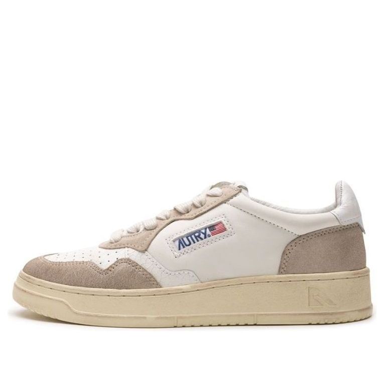 AUTRY Medalist Low Leather and Suede 'White Beige' AULM-LO01