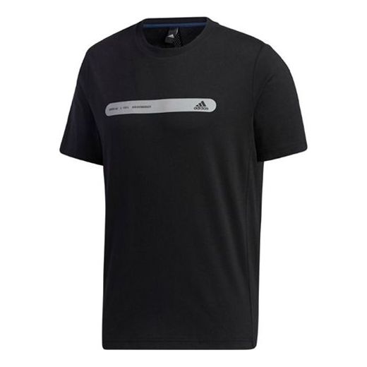 adidas The Tee Ref Bar Logo Printing Round Neck Short Sleeve Black GP0986