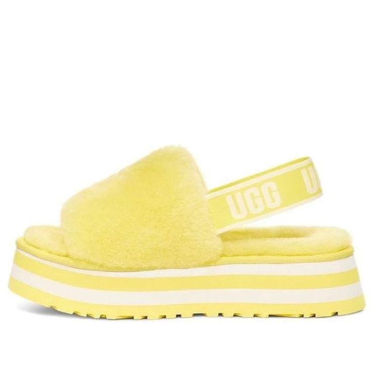(WMNS) UGG Disco Slide Thick Sole Yellow Slippers 1112258-MRT